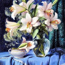 Схема вышивки «Белые лилии»