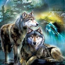 Схема вышивки «Волки»