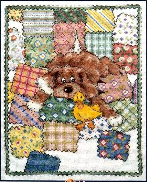 собачка на одеялах - рисунок - оригинал