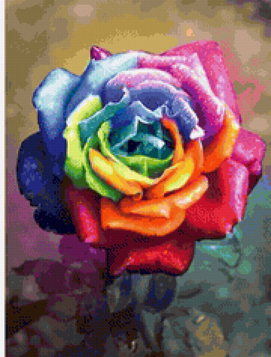 Арт - роза, цветы, яркая, арт - предпросмотр