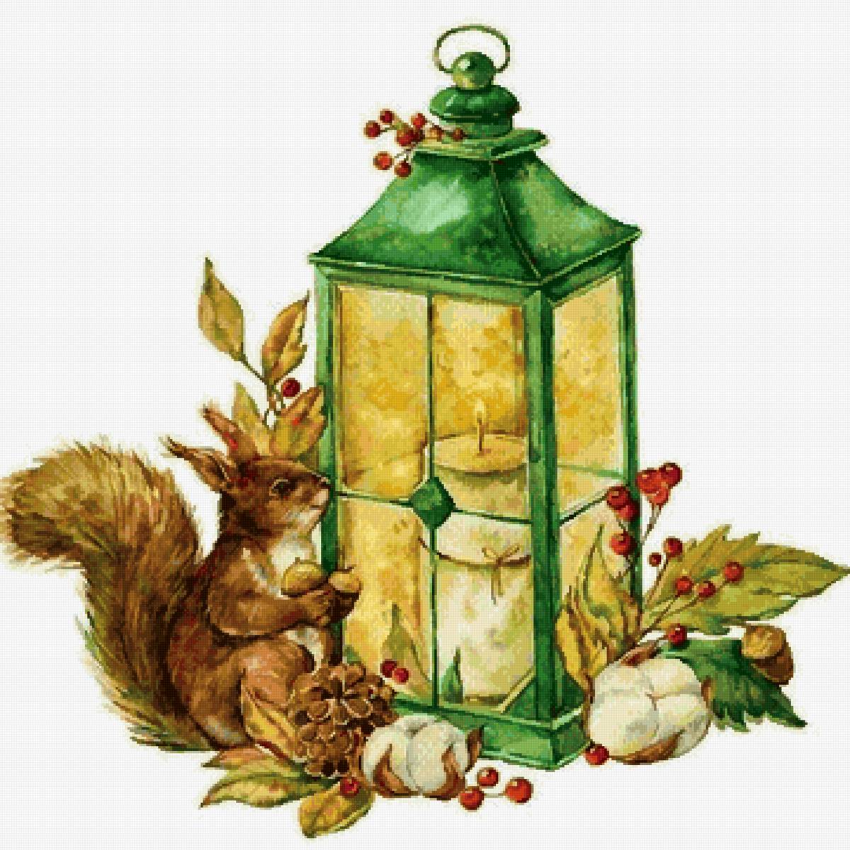 Фонарь и белочка - сказочный мир - предпросмотр