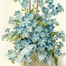 Схема вышивки «Корзина с незабудками»