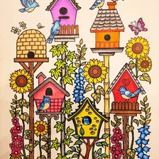 Схема вышивки «скворечники»