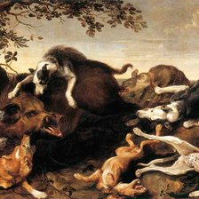 Схема вышивки «Охота на кабана»