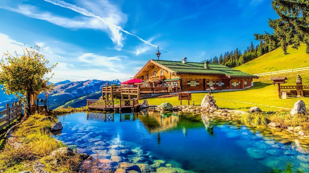 домик у реки - река, домик - оригинал