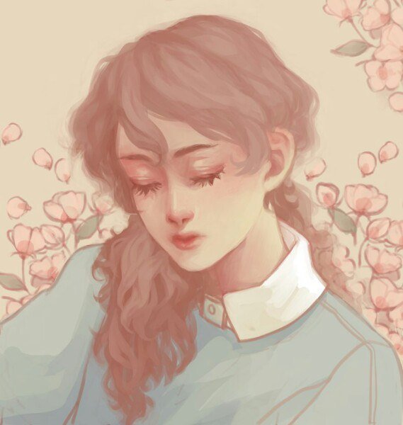 Идеал - цветы, пастель, девушка - оригинал