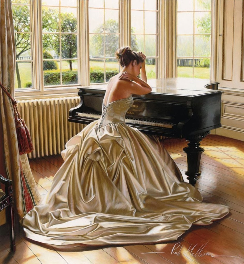 novia al piano - chica, novia, piano - оригинал