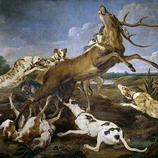 Схема вышивки «Охота на оленя»