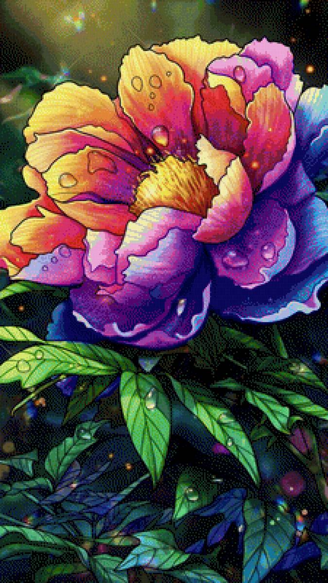 Картина пион - растения, цветы - предпросмотр