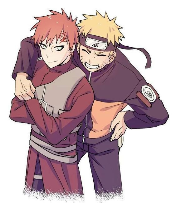 Гаара и Наруто:) - гаара, наруто, аниме - оригинал