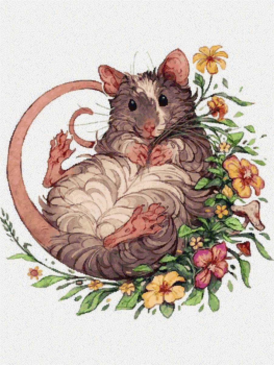 крыска - животное, животные, грызун, художник - предпросмотр