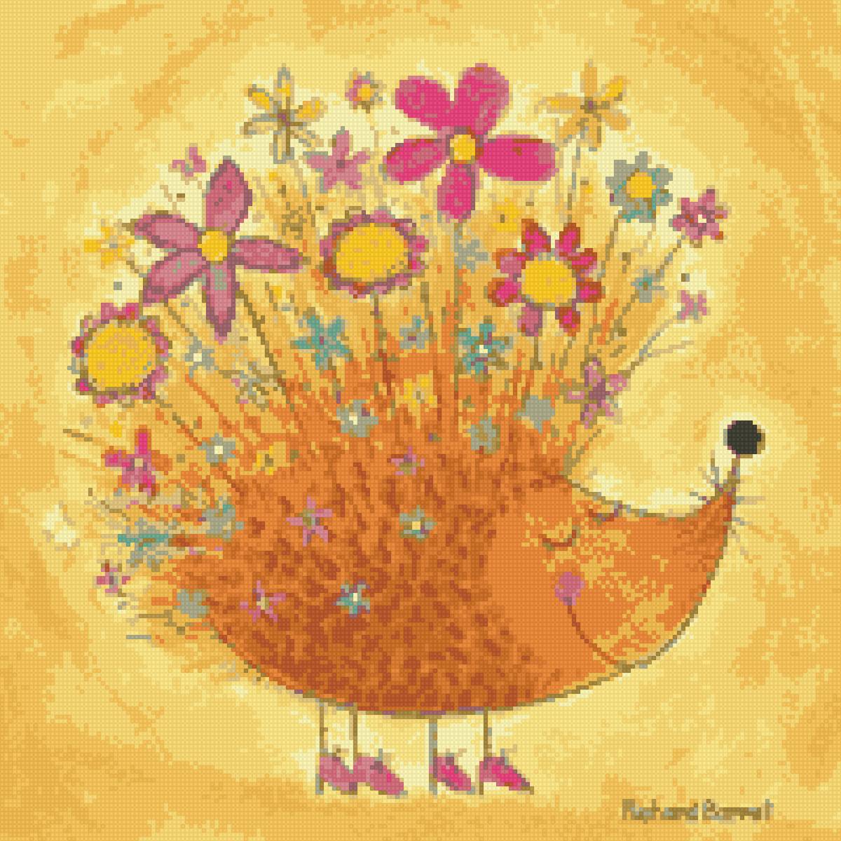 Веселый ежик - иллюстрация, ежик - предпросмотр