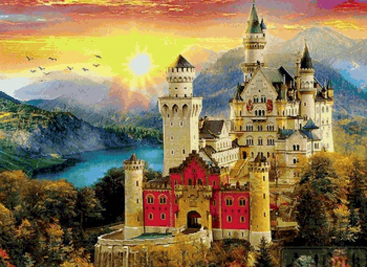 Осенний Нойшванштайн - красивые, природа, замки - предпросмотр