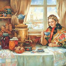 Схема вышивки «Барышня»