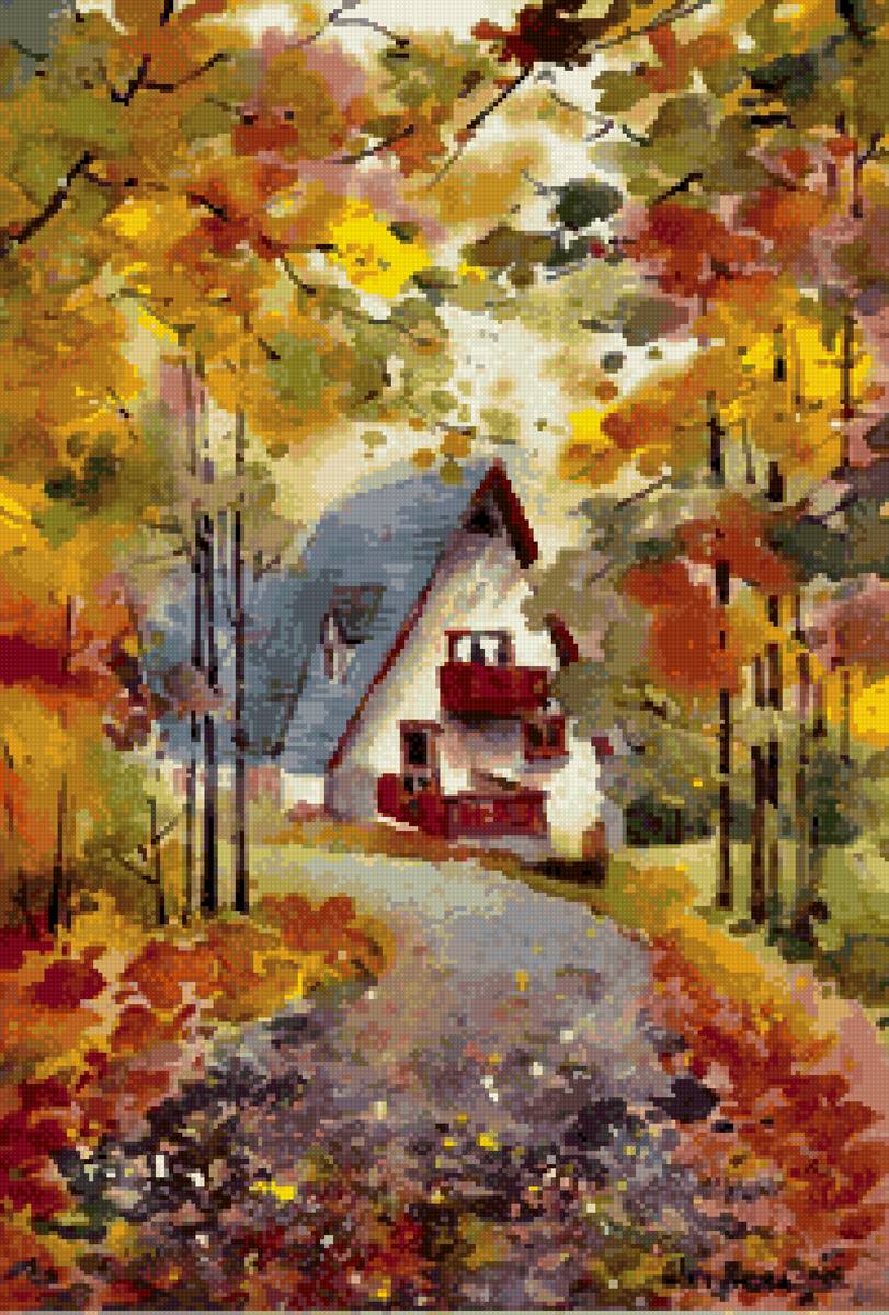 Осень - осенний лес, домик, осень - предпросмотр