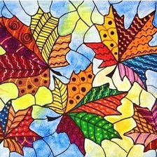 Схема вышивки «листья»