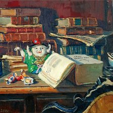 Схема вышивки «Натюрморт с книгами»