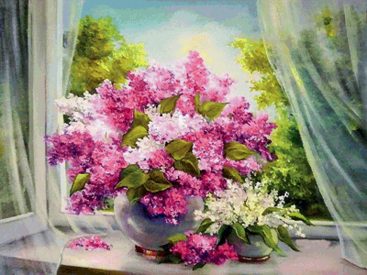 Анка Булгару. Букеты - сирень, окно, анка булгару - предпросмотр