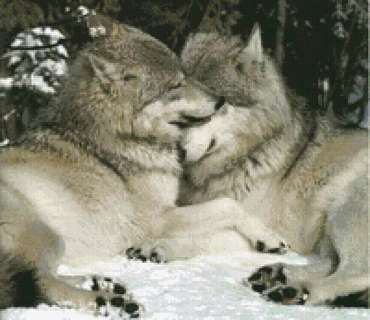 Влюбленные волки - волки - предпросмотр