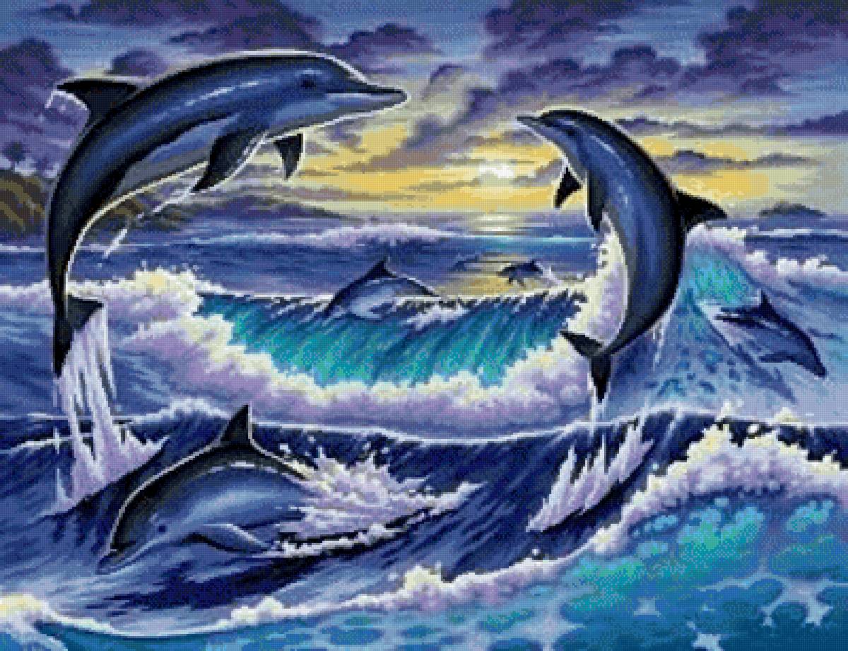 Дельфины - морские жители - предпросмотр