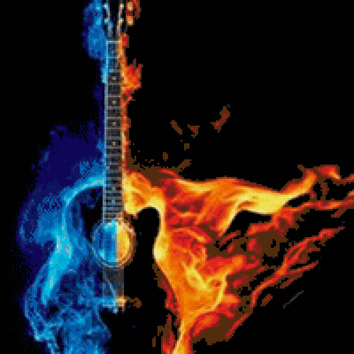 Гитара - огонь. гитара. - предпросмотр