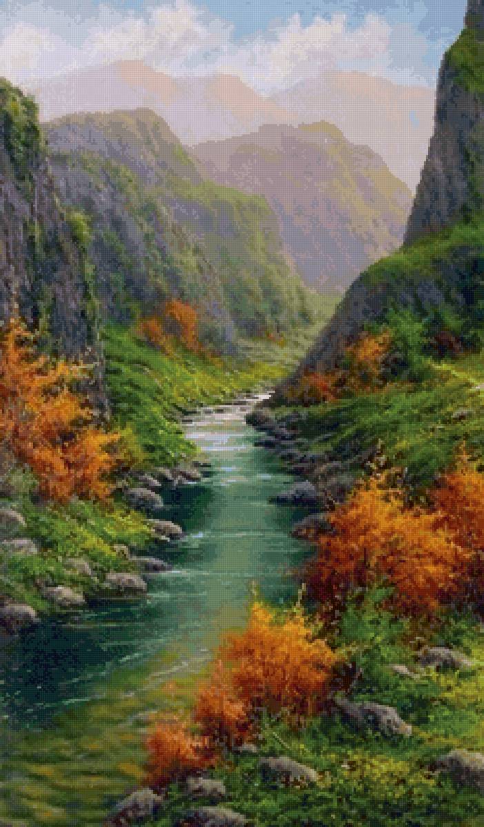 Горная река - пейзажи - предпросмотр