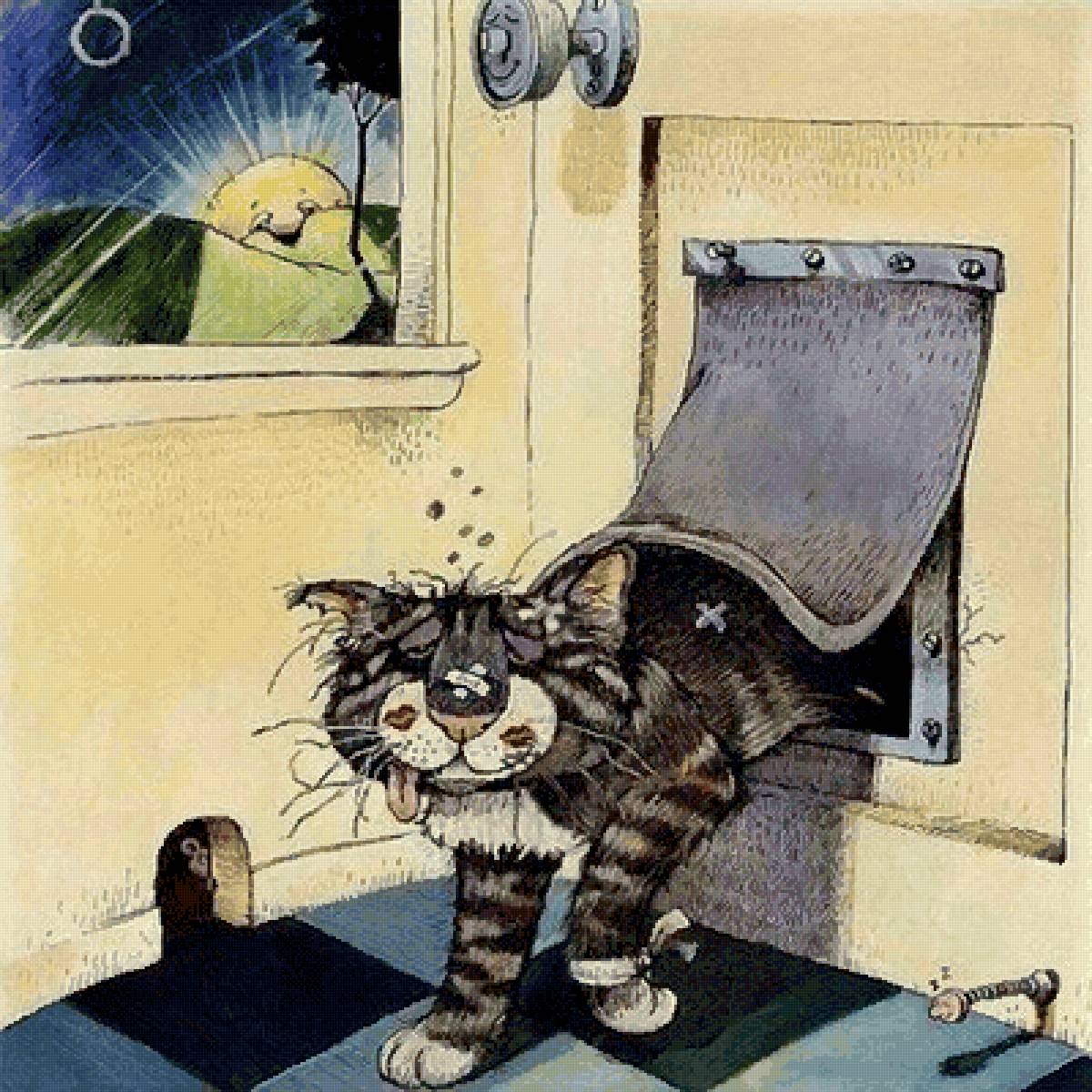 Смешные открытки с котом. Художник Гари Паттерсон. Коты художника Gary Patterson. Гари Патерсон художник котики. Забавные коты - художник Gary Patterson.