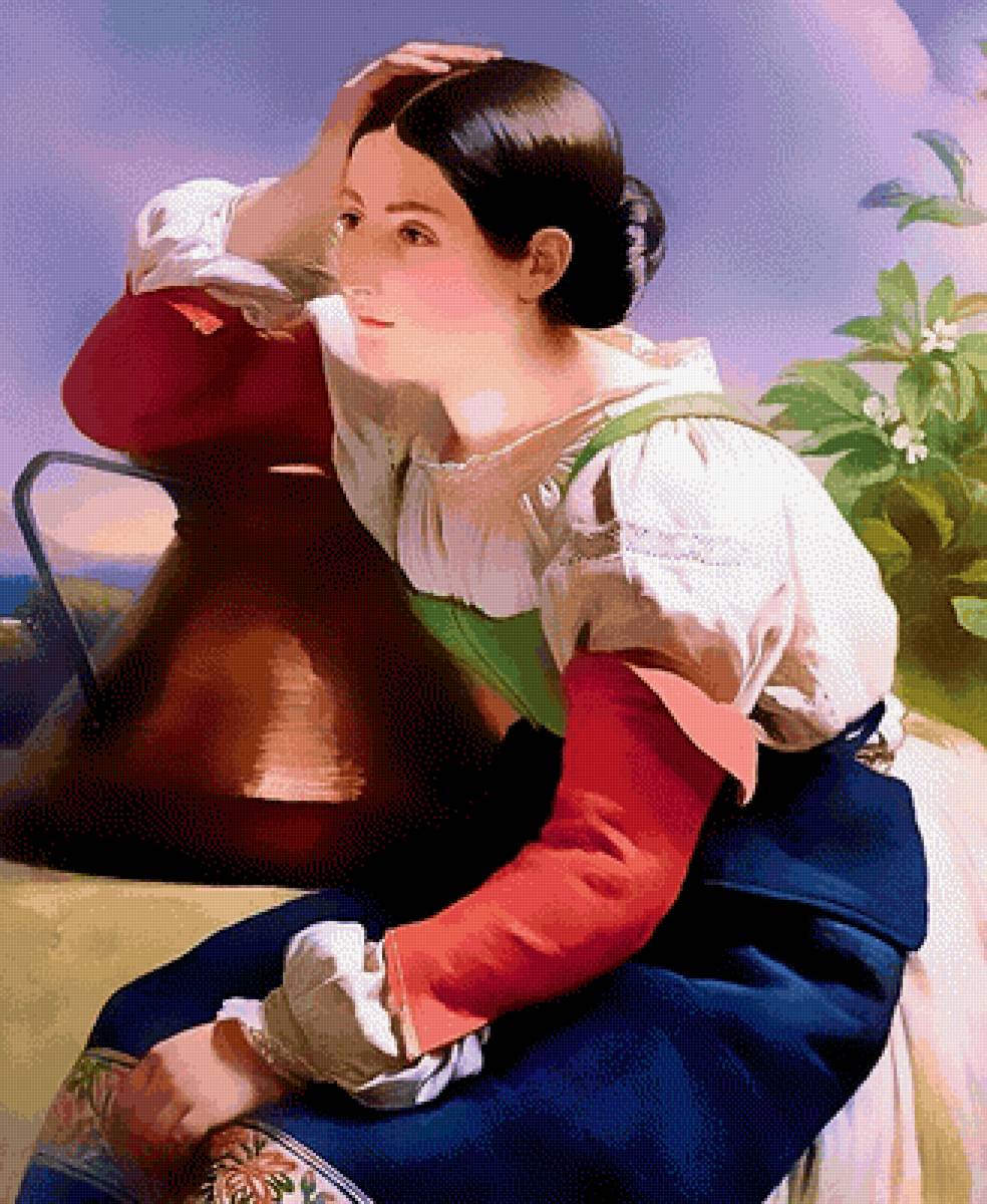 По картине. Девушка с кувшином - портрет, картина, девушка - предпросмотр