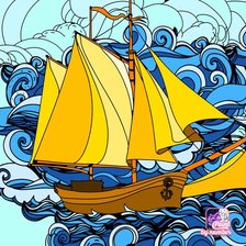 Схема вышивки «кораблик»