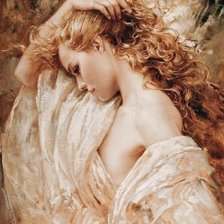 Схема вышивки «Портрет рыжеволосой»