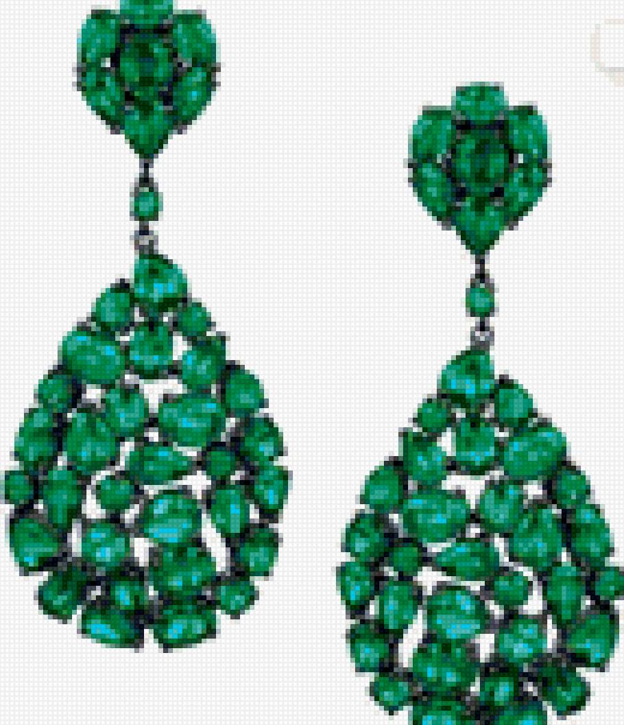 Серьги с изумрудом - серьги, изумруд - предпросмотр