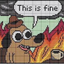 Схема вышивки «this is fine»