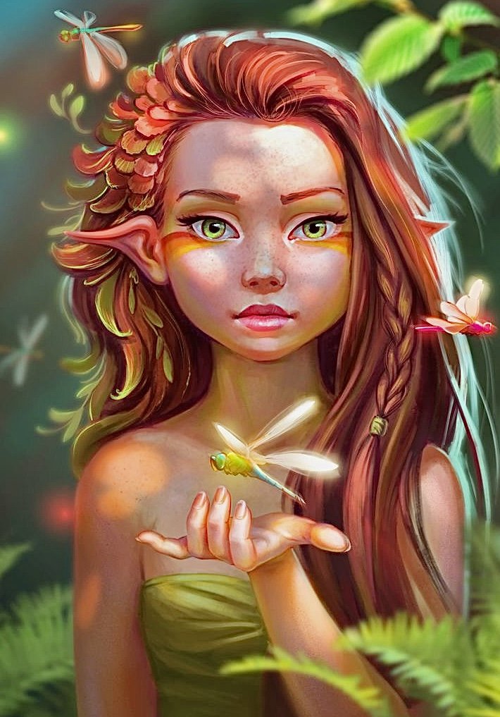 Лесная эльфа - девушка, сказочный персонаж - оригинал