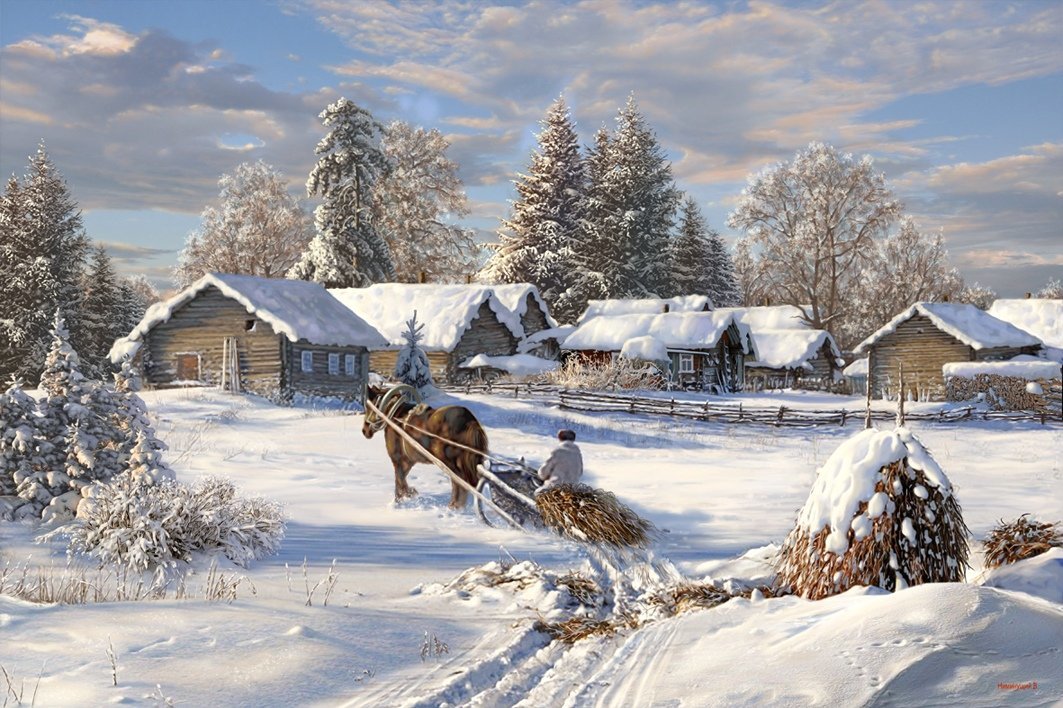 деревенский пейзаж - оригинал