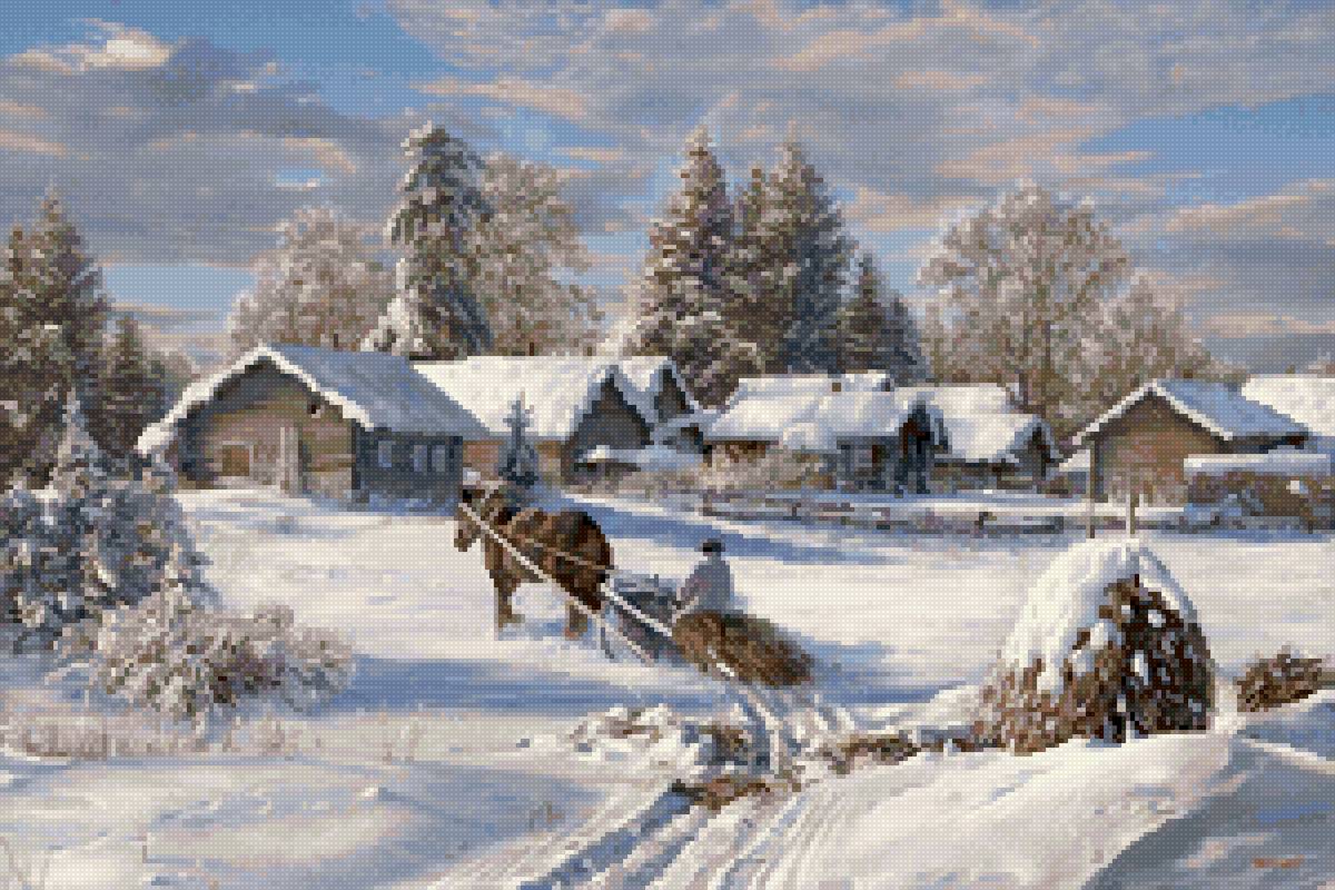 деревенский пейзаж - предпросмотр