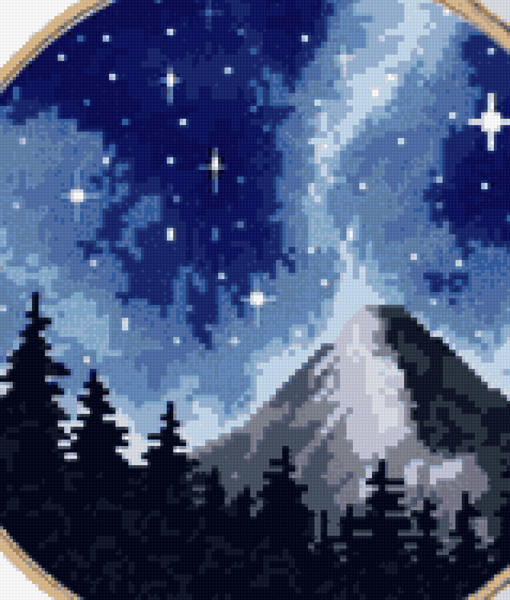 Звездная ночь - звездная, горы, ночь - предпросмотр