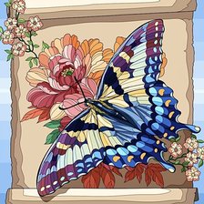 Схема вышивки «Картина-бабочка»