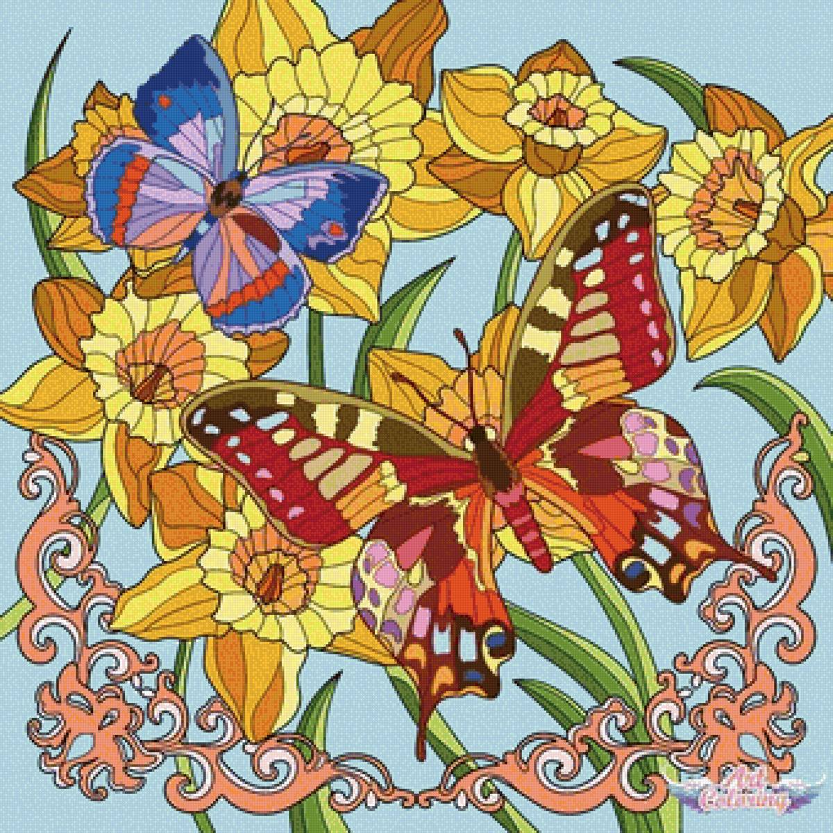 бабочки - рисунок - предпросмотр