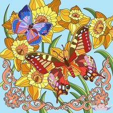 Схема вышивки «бабочки»