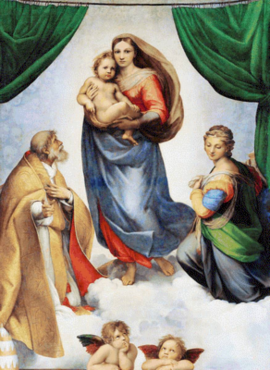 Сикстинская мадонна 120 цветов - библия, рафаэль, библейский сюжет, сикстинская мадонна - предпросмотр