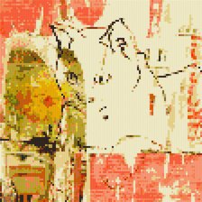 Схема вышивки «кот абстракция»