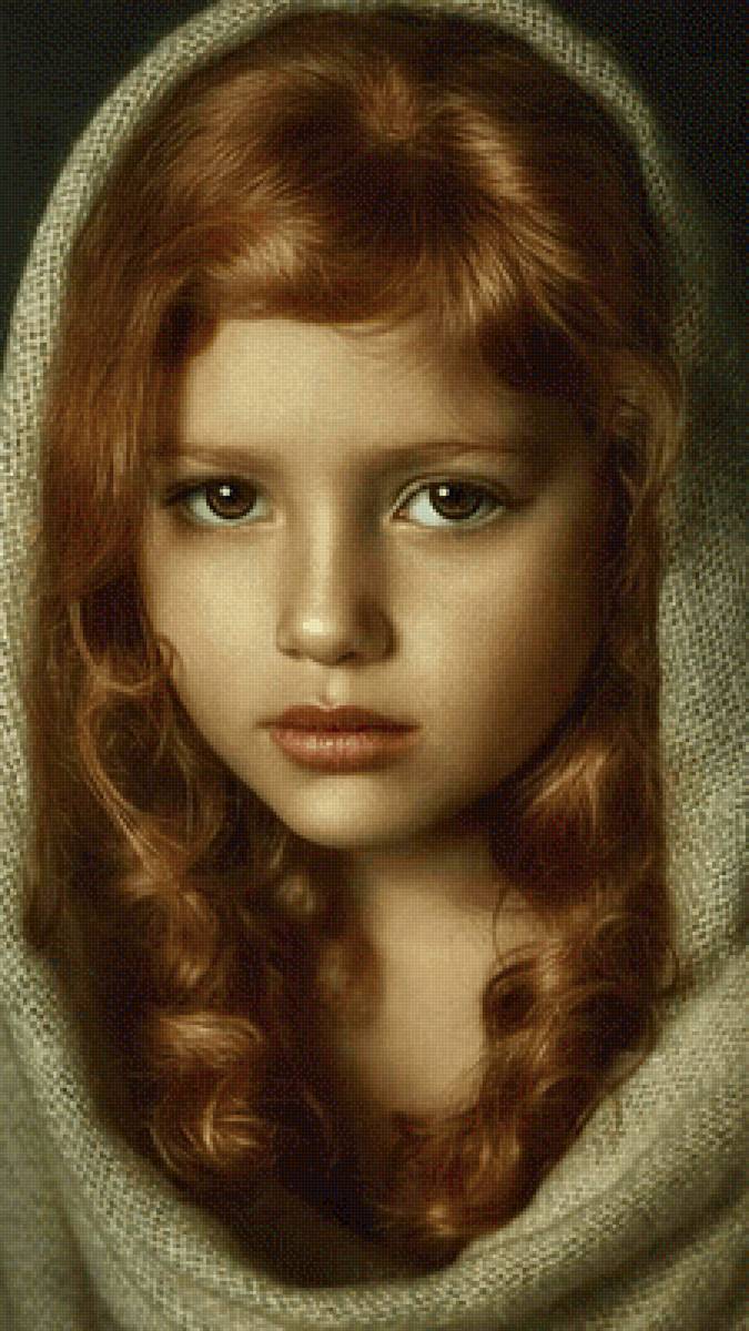 Девочка-осень начальная версия - человек, девочка, дети - предпросмотр