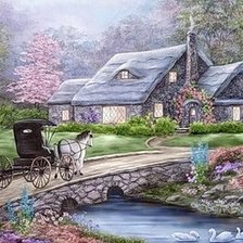 Схема вышивки «Домик»