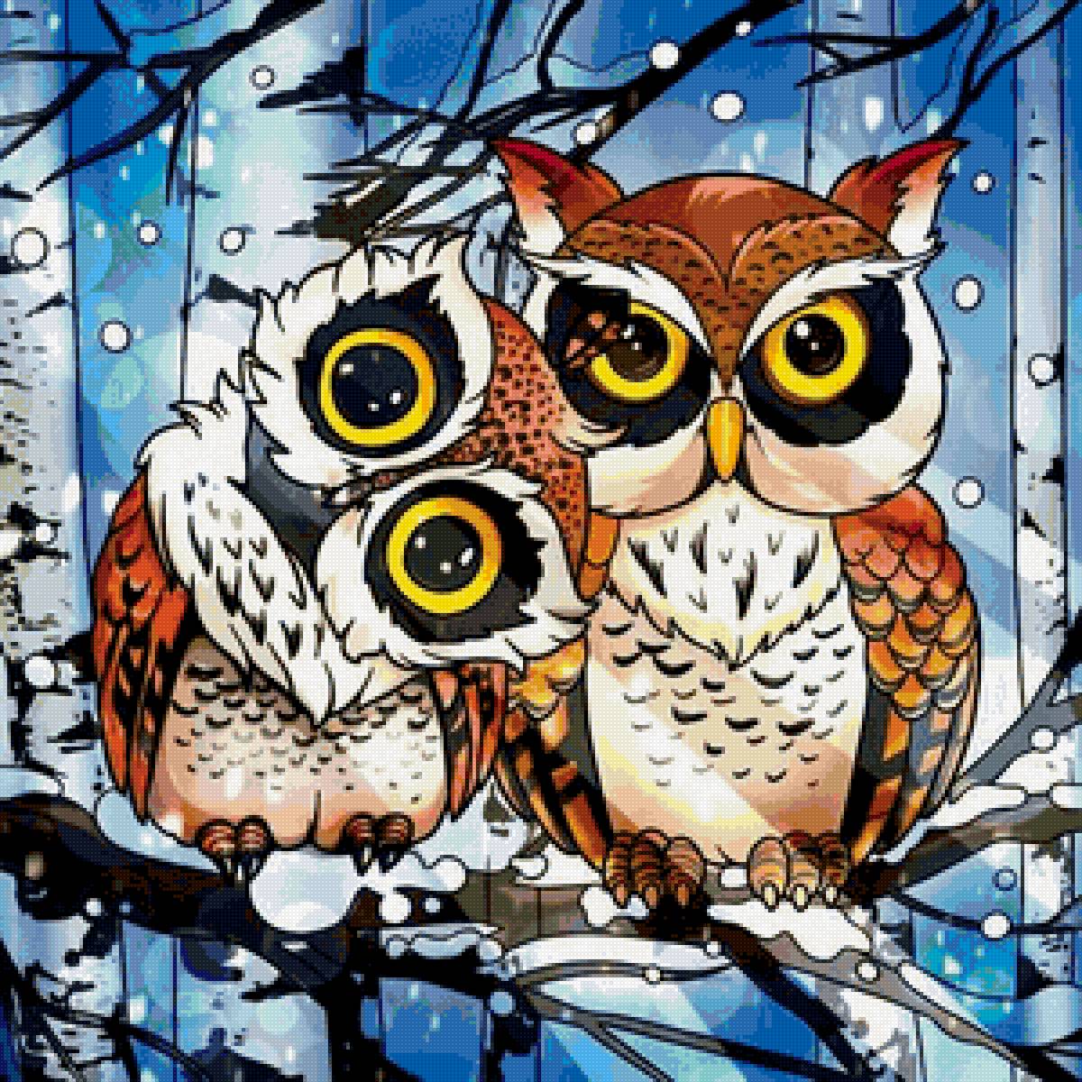 совы - рисунок - предпросмотр