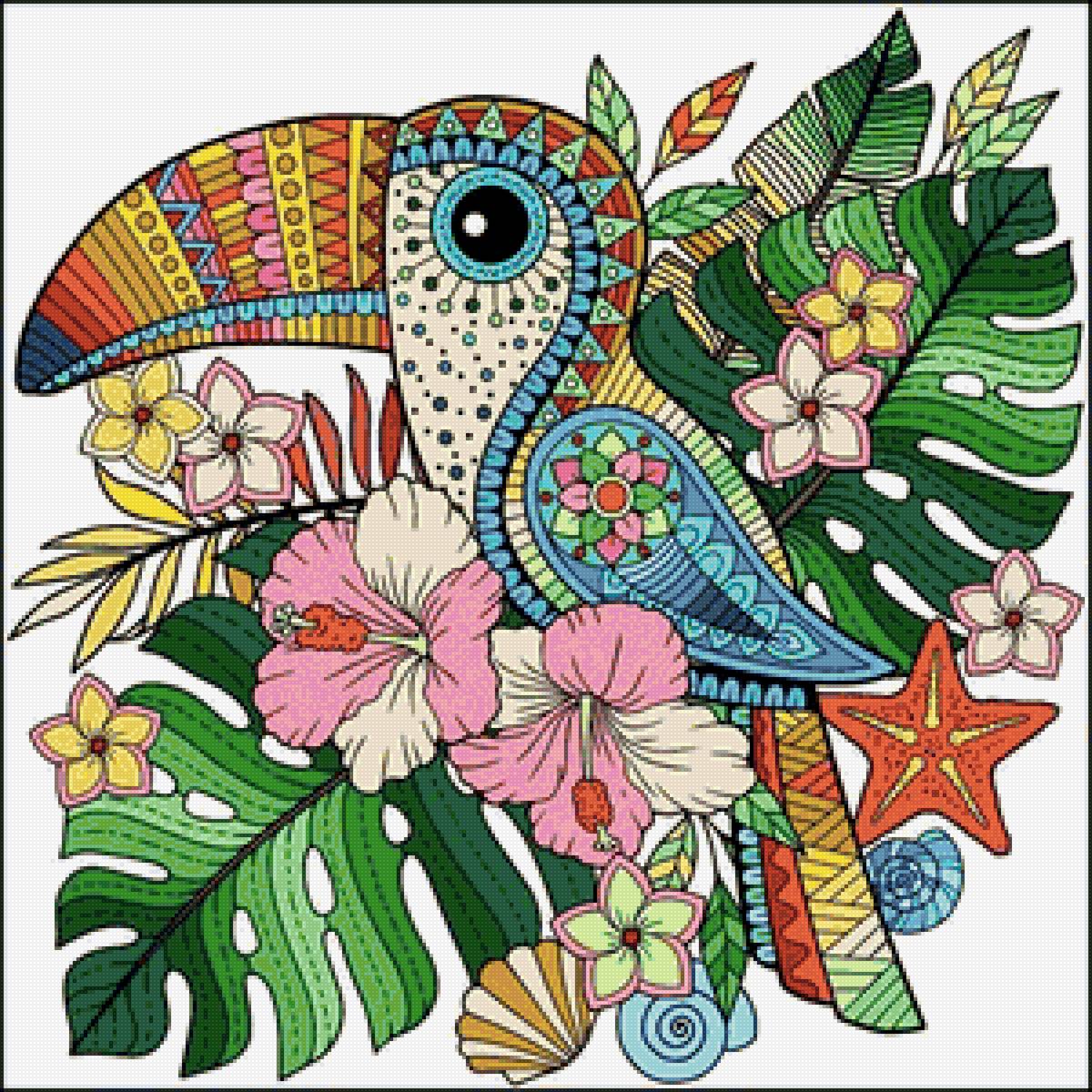 тукан - рисунок - предпросмотр