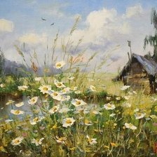 Схема вышивки «ромашки»