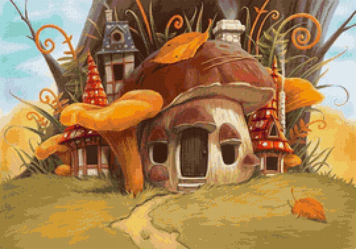 Сказка - гриб, домик - предпросмотр