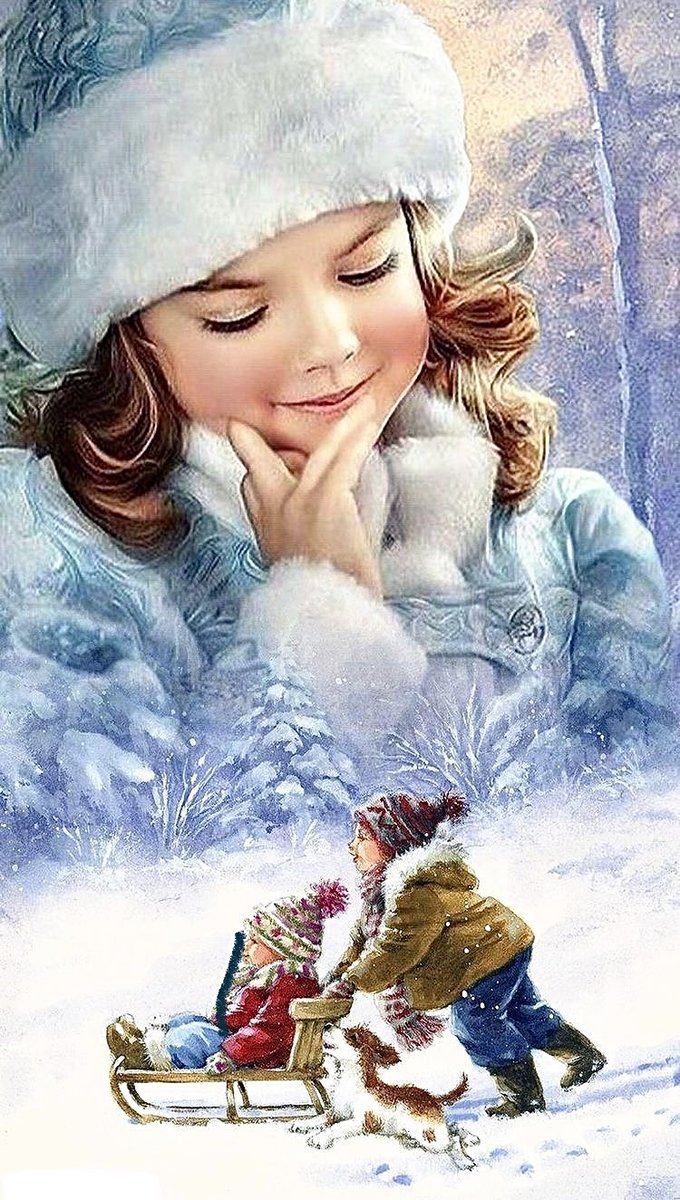 Мечты маленькой снегурочки - дети, девочка - оригинал