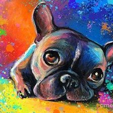 Схема вышивки «Французский бульдог»