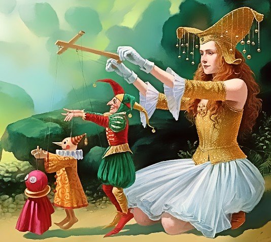 Сюрреализм Марионетки по картине худ Михаила Шеваль - картина, марионетки, сюрреализм - оригинал